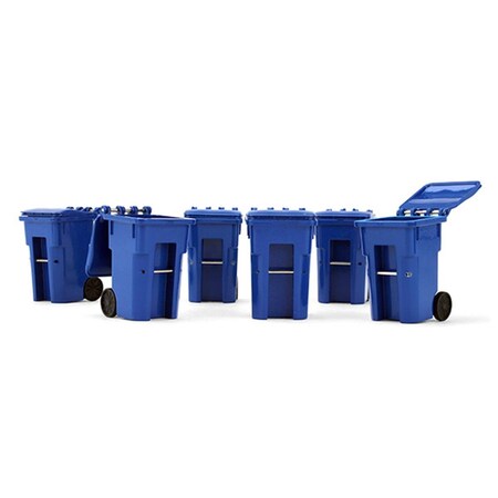First Gear Trash Bins in Blue Sturdy Plastic Opening Lid, 14 Years Above, 6PK FIR90-0518